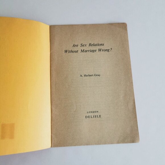 1961 Are Sex Relations Without Marriage Wrong, Dr. Herbert Gray Anglican Church - Picture 3 of 6